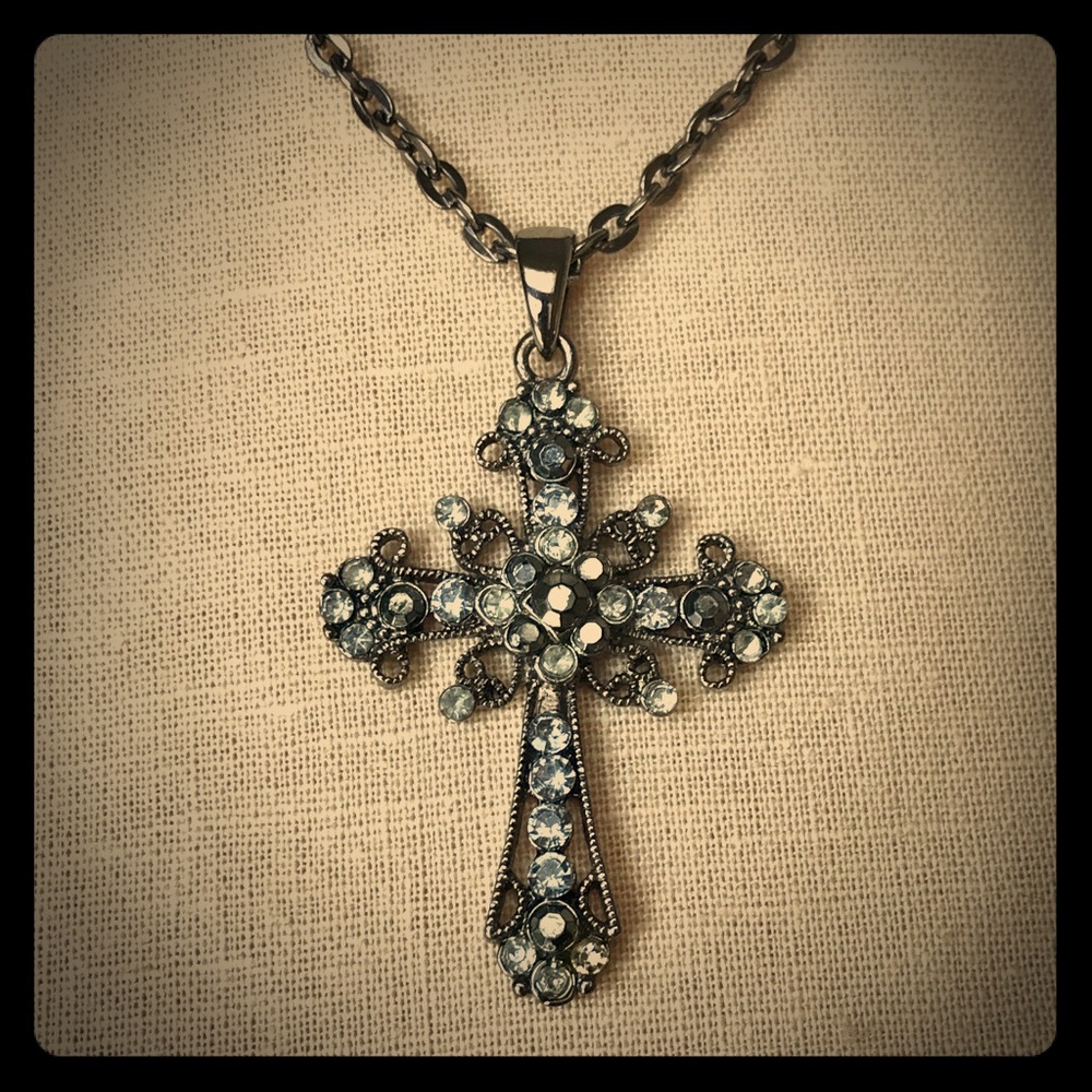 Vintage Silver Cross Necklace